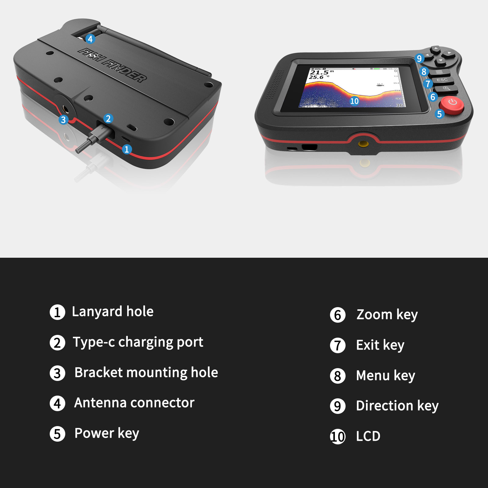 Buscador de peces inteligente: - Fish Finder Transducer reseña y precio